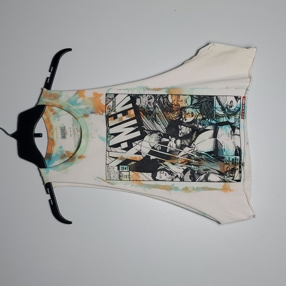 Marvel X-Men Cut Off Tie Dye Tank Top Medium - Picture 1 of 12